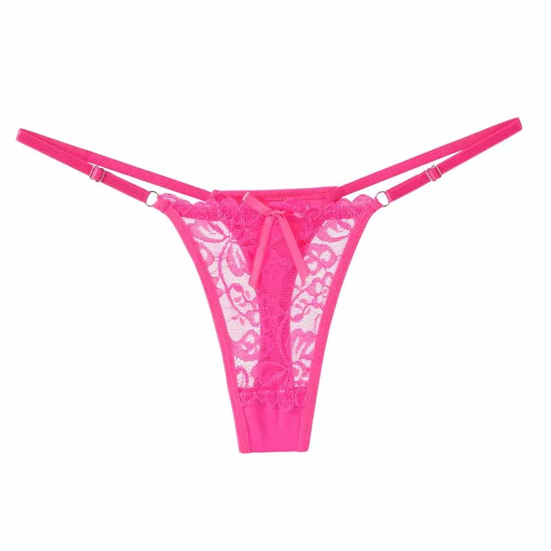 1/3pcs Sexy Lace Adjustable Thongs for Women Low Rise Hollow Out Briefs Summer Breathable Panties Perspective Lingerie - Matrix Studios