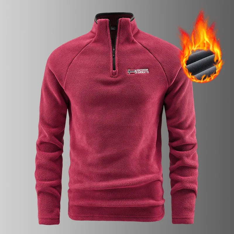 Autunm Winter Polar Fleece Sweatshirt for Men Thick Warm Stand Up Collar Half Zip Casual Base Layer Man Long Sleeve Sweater Man - Matrix Studios