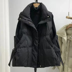 Autumn Winter Women Down Vest Jacket 2025 New Women Sleeveless Waistcoat Stand Collar Women Cotton Vest Coat Women Waistcoat Top - Matrix Studios