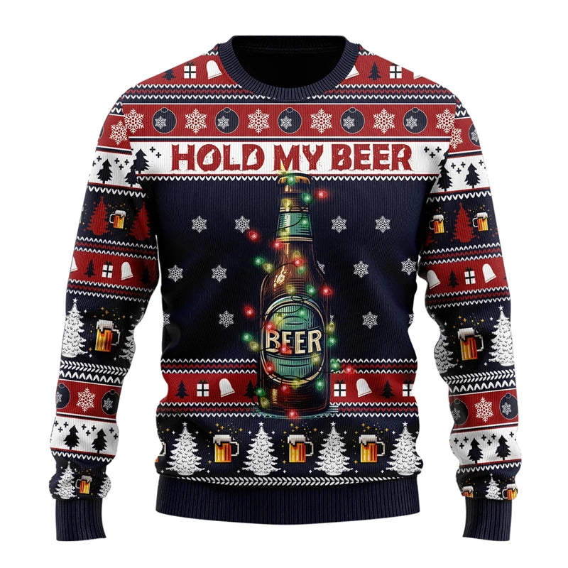 Fashion Beer Ugly Christmas Sweater For Women Clothes Hip Hop Bar Party Men Sweatshirts Casual Male Pullovers Beers Tracksuit - Matrix Studios