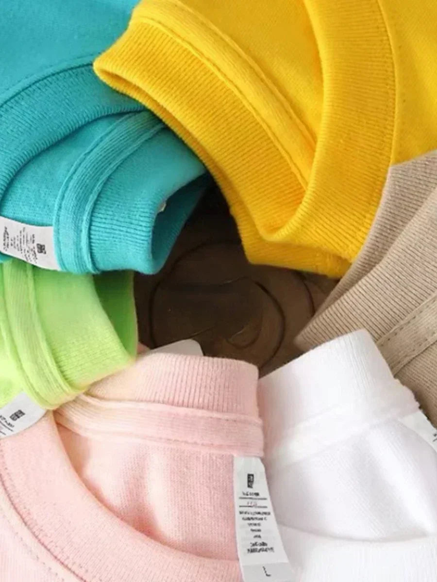 Bornladies Summer 100% Cotton Women's T-shirt Bottoming Basic Fashionable Solid Lady Short Sleeve Loose Tops Shirts 230g/㎡ Tops - Matrix-studios.com