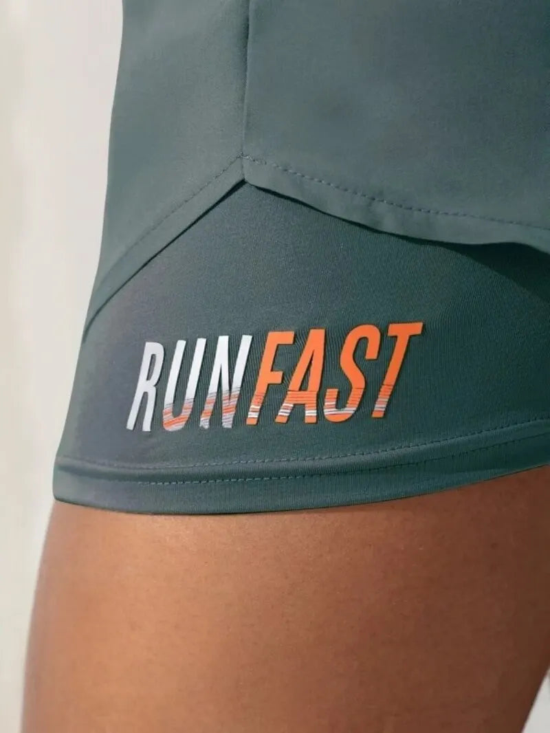 Women's High Rise Yoga Shorts With Elastic Proximity Control Running Shorts, Fake Two Pieces Pants - Matrix Studios