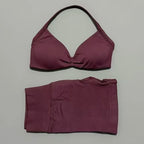 HISTELLO Gym Set 2 Piece Women Strappy Yoga Bra Top Workout Scrunch Shorts Sports Suit Fitness Clothes Seamless Yoga Set - Matrix-studios.com