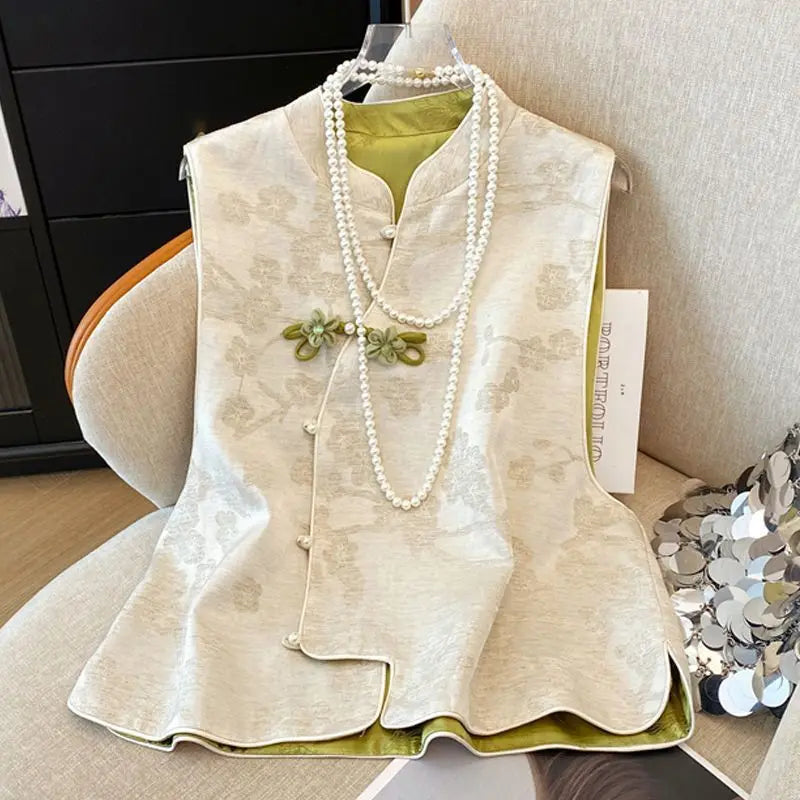 Thin Vest for Women Clothing Ethnic Style Print Vintage Clothes Streetwear Coats Women Jackets Chinese style Casual Summer - Matrix Studios