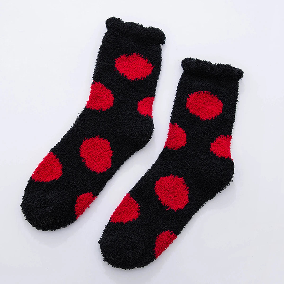 6/5/4/3/2/1Women's Warm Solid Color Floor Socks Non Slip Plush Knitted Coral Fleece Socks No Show Socks - Matrix Studios