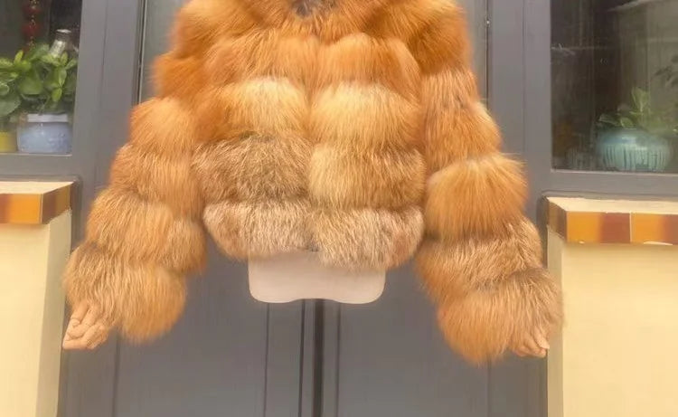 Style Real Fur Coat 100% Natural Fur Jacket Female Winter Warm Leather Fox Fur Coat High Quality Fur Vest - Matrix Studios