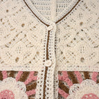 Granny Square Crochet Vest Woman Sheer Open-knit Button Front Sleeveless Waistcoat Top Summer Boho Vacation Beach Outfit - Matrix Studios