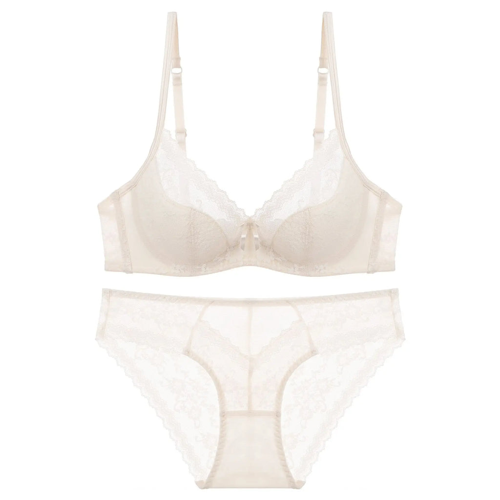 Summer Sexy Lace Embroidery Women Lingerie Set French Thin Cup Push Up Bra Comfort Breathable Underwear Ladies Bra Briefs Set - Matrix-studios.com