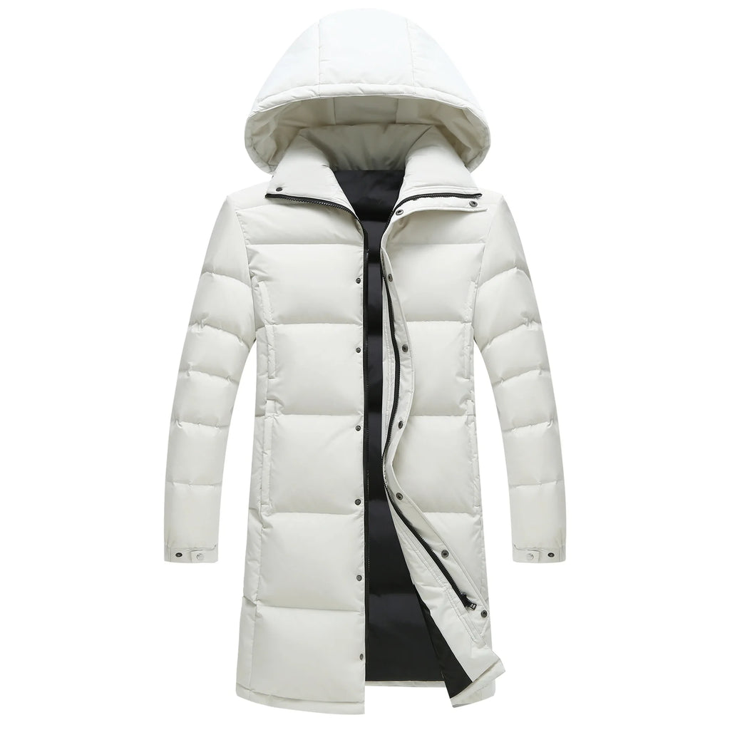 New Winter Duck Down Coats Men Hooded Long Puffer Jackets Unisex Casual Parkas Quality Couples Outdoor Windproof Warm Jackets 3X - Matrix Studios