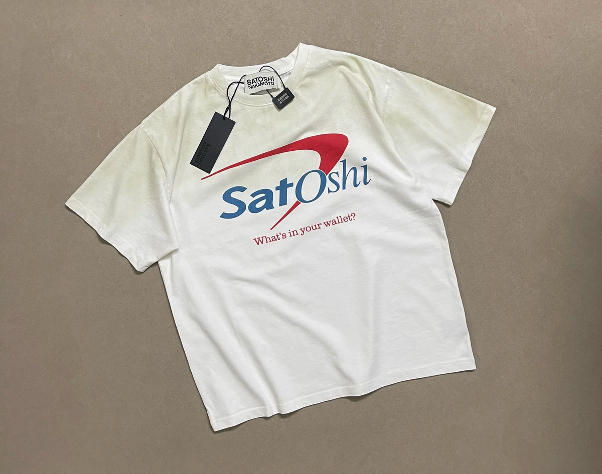 Tie-dyed Satoshi Nakamoto WHITE WashedLook T Shirt Men Women Best Quality Tee Tops T-Shirt - Matrix-studios.com