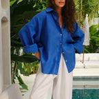 We.Fine Women's Shirt Elegant Long Sleeve Blouse Spring Vintage Basic Top Collar Cotton Shirt for Women - Matrix-studios.com