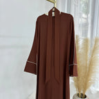 Eid Plain Closed Abaya Dress Silk Velvet Abayas for Women Dubai Luxury Muslim Modest Dresses Islamic Clothing Kaftan Hijab Robe - Matrix-studios.com