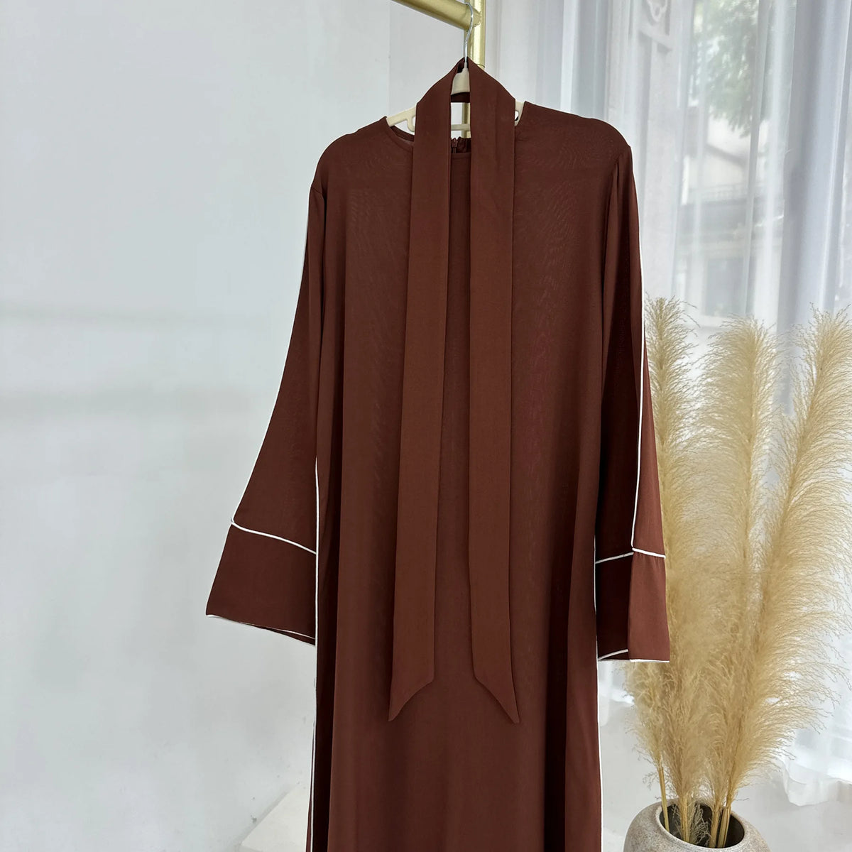 Eid Plain Closed Abaya Dress Silk Velvet Abayas for Women Dubai Luxury Muslim Modest Dresses Islamic Clothing Kaftan Hijab Robe - Matrix-studios.com