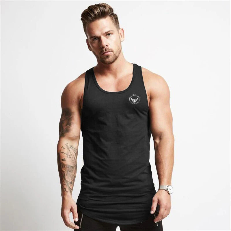 Cotton Material Summer Fitness Sports Vest Men's T-shirt Comfortable Bottoming Sweatshirt Workout Clothes - Matrix Studios