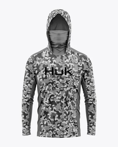 Men's Fishing hooded sweatshirt Fishing UV protection hoodie Camiseta De Pesca clothing hooded top grey white - Matrix Studios