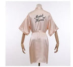 Bride Bridesmaid Wedding Robe Embroidery Kimono Bathrobe Gown Nightgown Casual Satin Short Women Sexy Nightwear Sleepwear - Matrix-studios.com