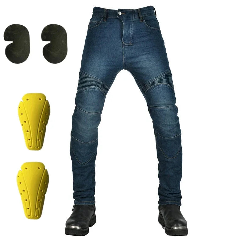 Men's Motorcycle Riding Jeans Pants, Anti-Skid Abrasion Resistant All-Weather Classic Fit Race-Ready Biker Gear - Matrix Studios
