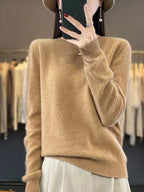 100% Merino Wool Sweater Women O-neck Cashmere Knitwear Female Pullover Autumn Winter Casual Tops Solid Color Soft  Clothing - Matrix Studios