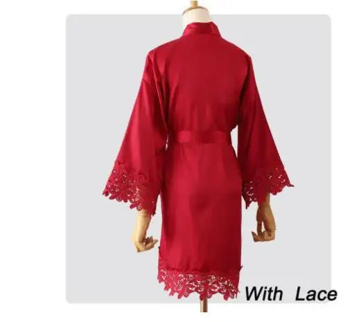 Summer Lace Sleepwear Bride&Bridemaid Wedding Robe Gown Solid Embroidery Kimono Bathrobe Women Casual Home Night Dress M L Xl - Matrix-studios.com