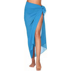 Summer Women Short Solid Sarong Swimsuit Coverups Beach Bikini Wrap Sheer Short Skirt Chiffon Skirt Scarf Swimwear Cover-ups - Matrix Studios