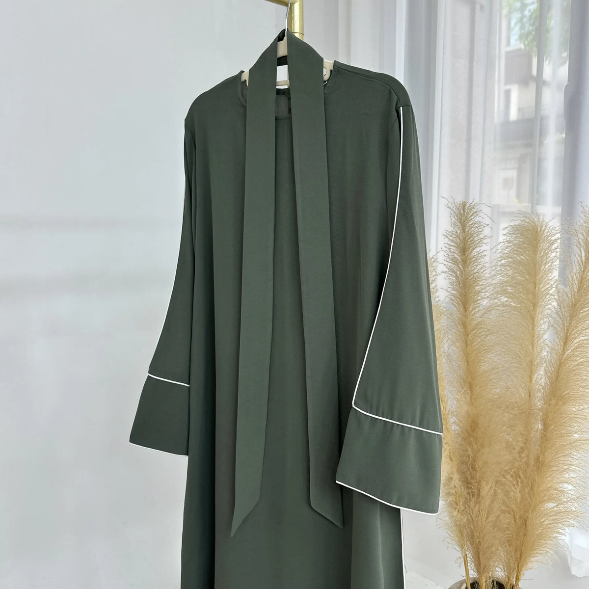 Eid Plain Closed Abaya Dress Silk Velvet Abayas for Women Dubai Luxury Muslim Modest Dresses Islamic Clothing Kaftan Hijab Robe - Matrix-studios.com