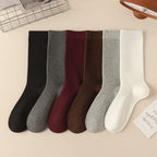 1pair Women's Ankola Red Socks Autumn Winter Knitting Solid Color Japanese Middle Tube Stockings Middle Tube Socks - Matrix Studios