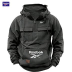 2026 Reebok Logo Multi-Pocket Design Hoodie - The Top Choice for Fashionable Autumn and Winter, a Semi-Zippered Hooded Comforta - Matrix Studios