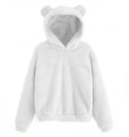 Autumn Winter Women's Hoodies Winter Women Long Sleeve Rabbit Ear Hood Sweatshirt Cute Plush Warm Casual Hoodie Tops - Matrix Studios