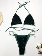 12 Colors Halter High Leg Cut Padded Bikini Women Swimwear Female Swimsuit Two-Pieces Bikini Set Bather Bathing Suit Swim K5974 - Matrix-studios.com