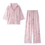 Women's Set 2024 New Fashion Spring Jacquard Loose Ladies Shirt Summer Women Pants Casual Chic Print Set for Women - Matrix-studios.com