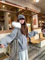 Big Cllar Sweater Cardigan Jacket for Women, The Latest Autumn / Winter Loose Fit Slimming Knit Sweater for 2025 - Matrix Studios