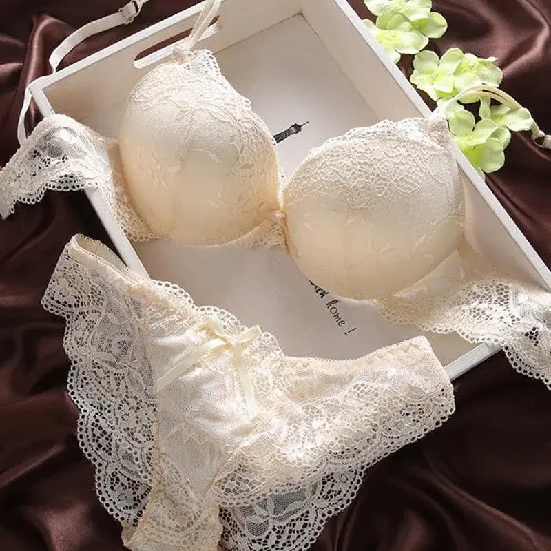 Girls Bra Sets for Women Push Up Bras Underwire Brassiere A B Cup Underwear Lingerie Three Quarters(3/4 Cup) Sexy Bralette Cheap - Matrix-studios.com