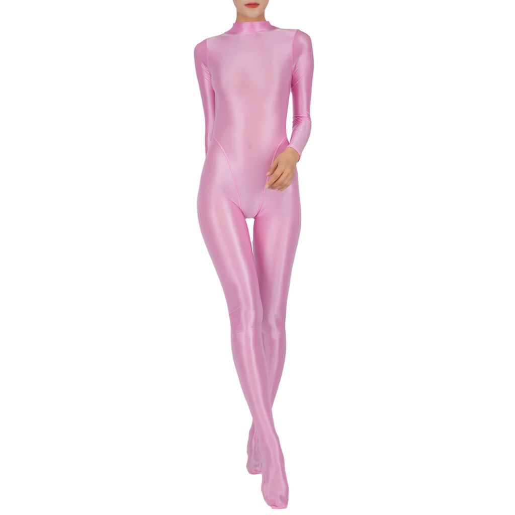 Women Full Body Jumpsuit Sports Gym Yoga Tights Bodysuit Long Sleeve Footed One Piece Solid Color Jumpsuit Body Shape Sportwear - Matrix Studios