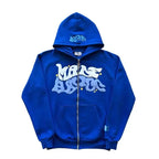 Zipper hooded sweatshirt with retro American letters suitable for men and women wearing Y2K jacket autumn/winter cardigan - Matrix Studios