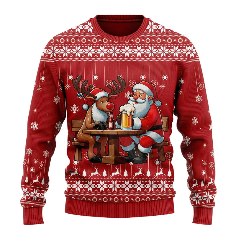 Fashion Beer Ugly Christmas Sweater For Women Clothes Hip Hop Bar Party Men Sweatshirts Casual Male Pullovers Beers Tracksuit - Matrix Studios
