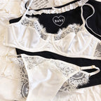 Sexy Underwear Set for Women Ultra-thin Bra Set French Lace Breathable Bralette Female Silk Comfort Bras and Thong Lingerie - Matrix-studios.com