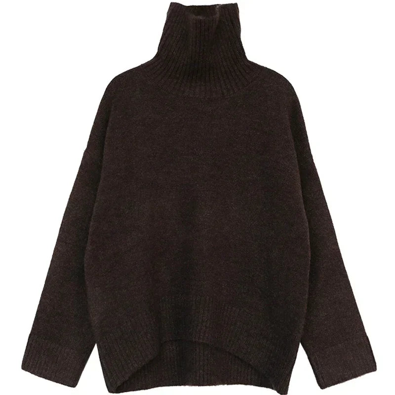 CHIC VEN Korean Women's Sweater Loose Turtleneck Sweaters Warm Solid Pullover Knitwear Basic Female Tops Autumn Winter 2022 - Matrix Studios