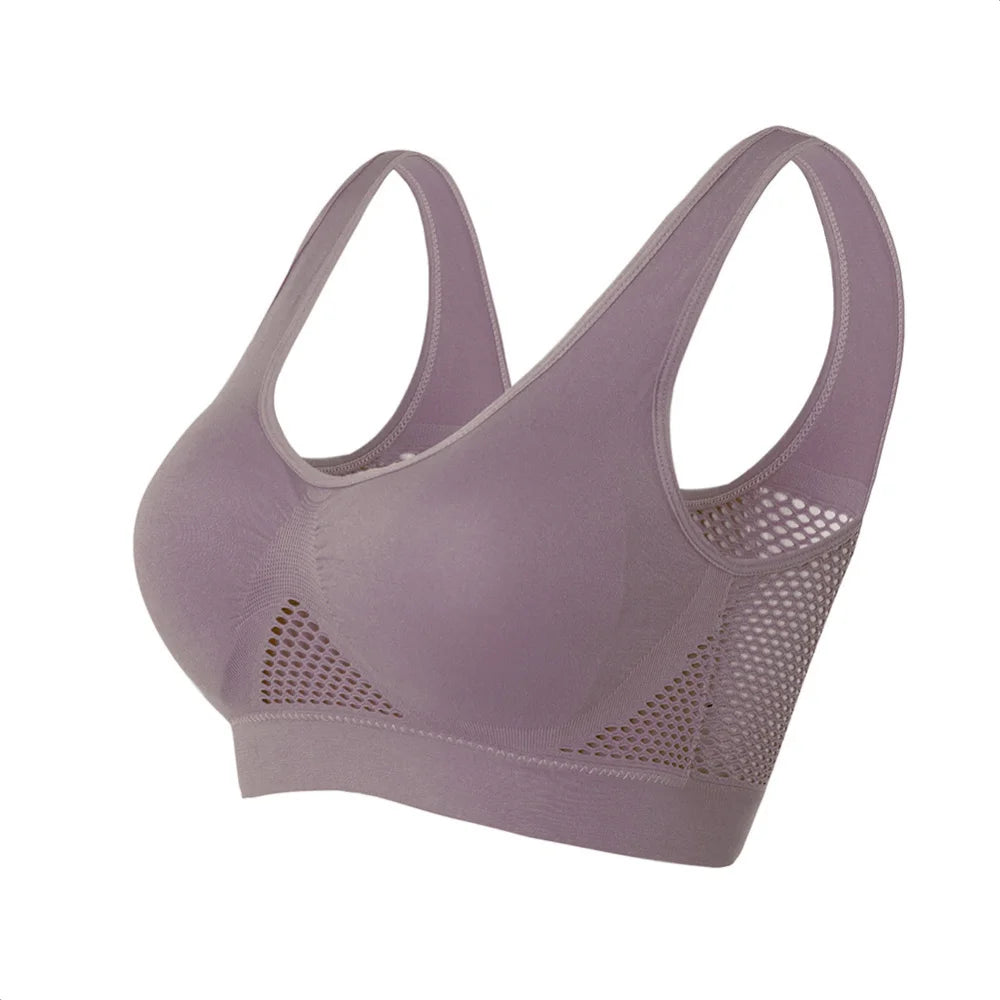 Seamless Mesh Women Sports Bras Fitness Gym Running Underwear Shockproof Bra Wireless 6XL Plus Size Crop Top Breathable Yoga Bra - Matrix Studios