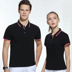 100% Cotton Quality Polo Logo Personalization Men Women Short Sleeve Shirts Striped Lapel Golf Tees Summer Top Shirt Custom - Matrix-studios.com