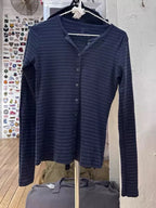 Pink Striped Slim Long Sleeve Tees Women Spring Casual Cotton O-neck Tshirt New Tops Clothes Sweet Cute  Vintage T-shirts Y2K - Matrix-studios.com