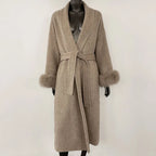 High End Double-sided Wool Strapping Real Wool Fur Coat Women's Removable Cuffs Fox Fur Temperament Cashmere Short Jacket - Matrix Studios