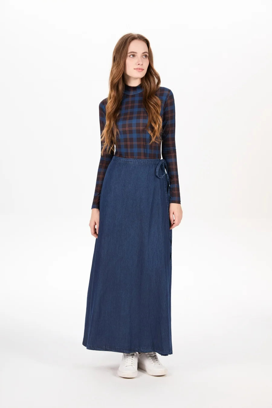 AS AW25 denim one pieces  wrap skirts adjustable waist woman clothing - Matrix-studios.com
