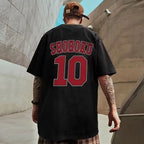 8XL Men Oversize Fashion Loose American Basketball Number ten Print Short Sleeve Round Neck Versatile Trend Couple outfit - Matrix Studios