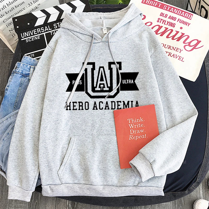 Harajuku Anime Manga UA My Hero Academia Logo Hoodies Sweatshirt Men Long Sleeve Streetwear Women Patchwork Winter Sweatshirts - Matrix Studios