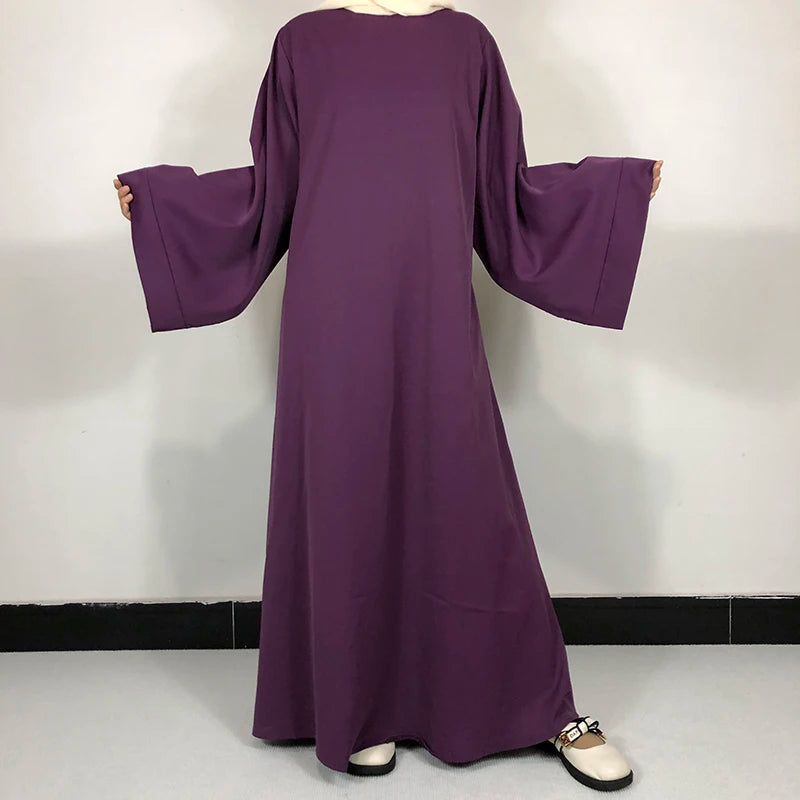 15 Colors Basic Plain Nida Abaya With Free Belt High Quality Muslim Women Modest Simple Dress EID Ramadan Islamic Clothing - Matrix-studios.com
