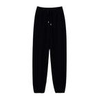 Autumn And Winter New 100% Merino Wool Flat Small Foot Pants Women Loose High Waist Lean Knitted Cashmere Bunched Foot Pants - Matrix-studios.com