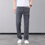 Summer Thin Men's Jeans Lyocell Fabric Soft Breathable Straight Denim Pants Brand Man Elastic Ice Silk Casual Trousers Grey Blue - Matrix Studios