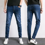 Fashion Mens Slim Fit Denim Pencil Pants High Quality Black White Skinny Stretch Jeans Mens High Street Jeans Four Season - Matrix Studios
