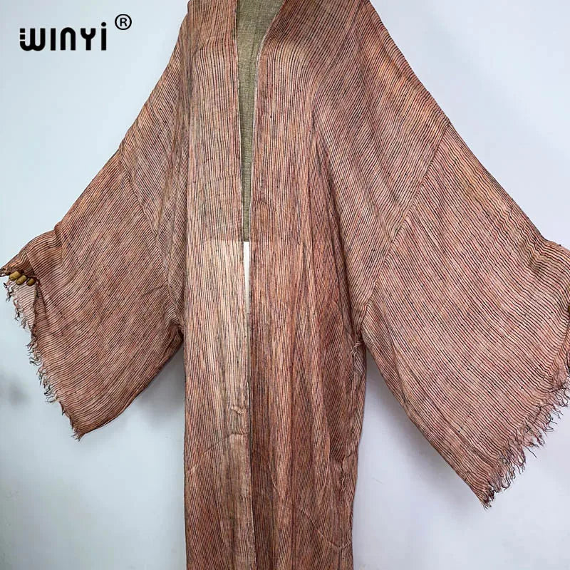 WINYI New High Quality Comfortable Women Soft Cardigan Loose Dress Party Boho Maxi Beach Holiday Swimming Cover Up Africa Kimono - Matrix Studios