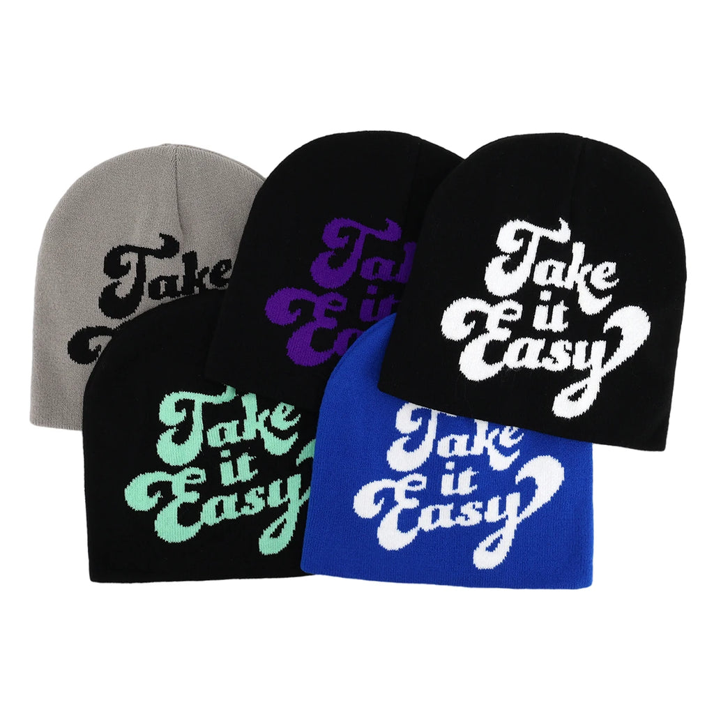 Y2K Letter Butter Knit Hats Skullies Beanies Autumn Winter Warm Hat Men Women Hip Hop Quality Skiing Cap Cycling Windproof New